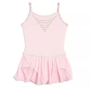 Jaques Moret Dance Cami‎ Dance Leotard Skirt Rhinestones XS Pink